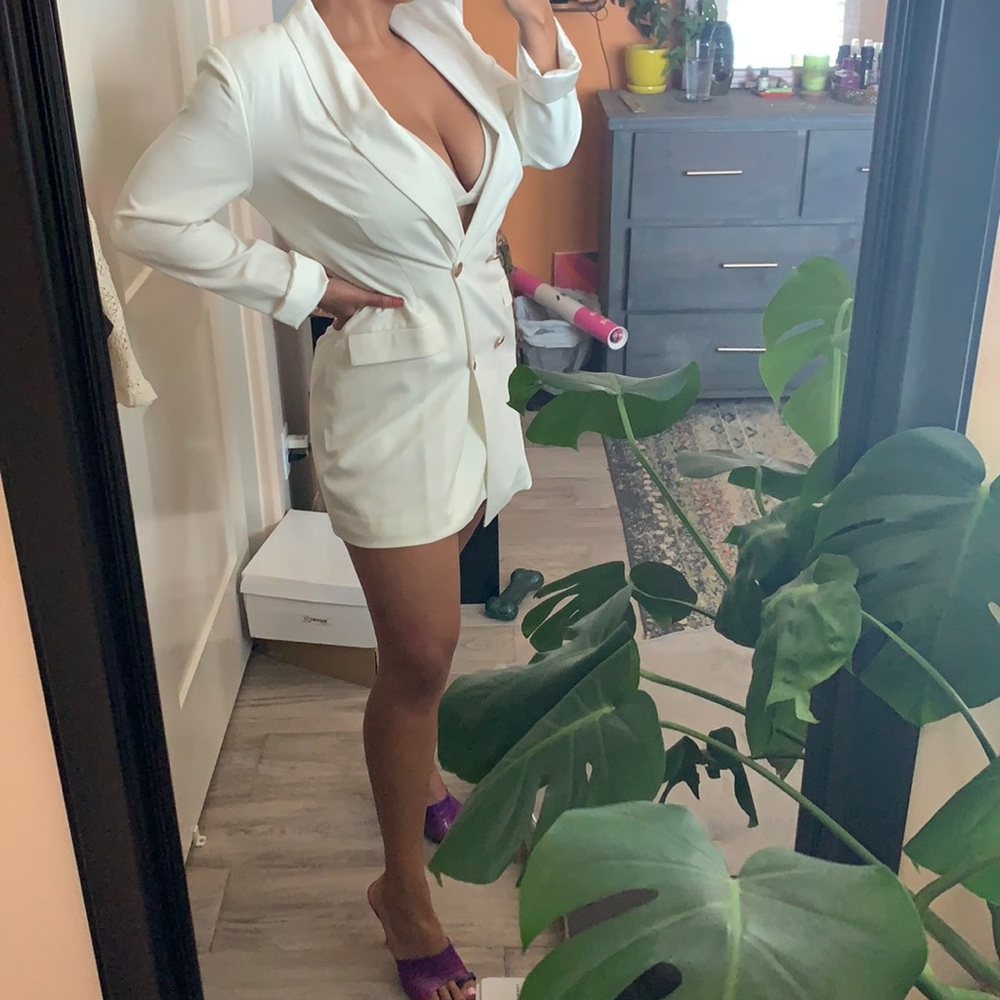 PLT white blazer dress